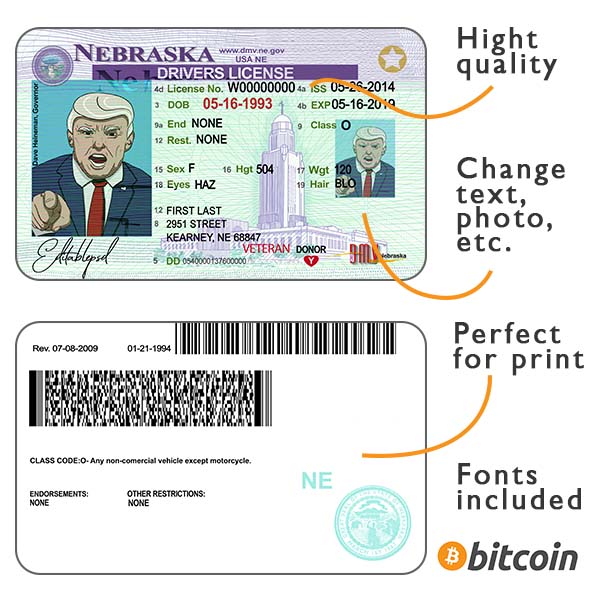 Nebraska driver license psd USA